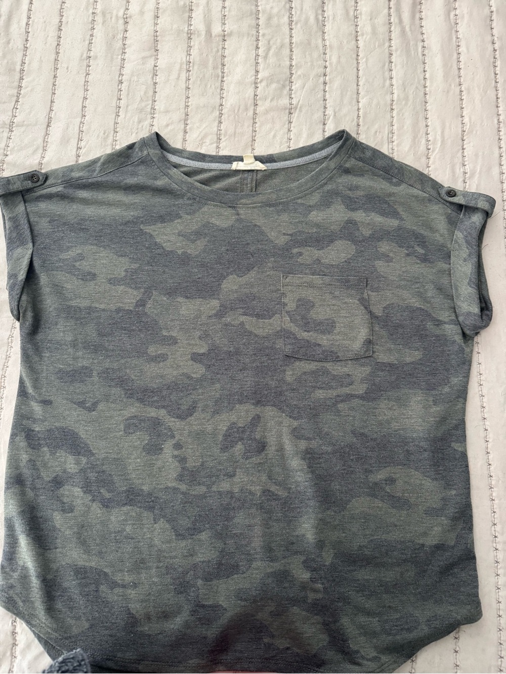 0209 Jane and Delancey Green Camo Pocket Tee